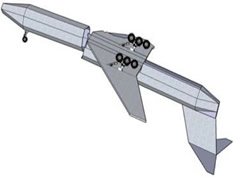 Figure 17. Relative position of the front of the fuselage and the rest of the plane after the internal explosion.