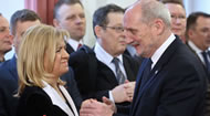 Smolensk Crash Widow, Ewa Blasik with Minister of Defense, Antoni Macierewicz.