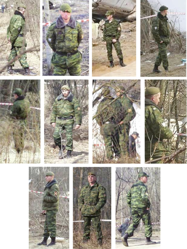 Russian Spetsnaz forces at the crash site of Polish President's Plane, April 10, 2010.